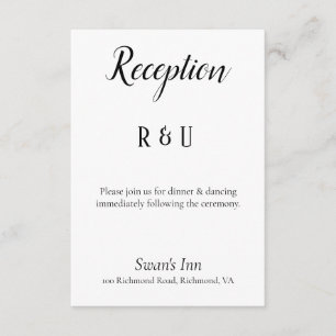 Carte D'accompagnement Jolie réception noire et blanche
