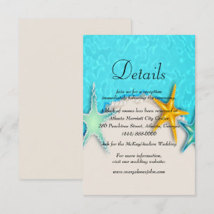 Carte D'accompagnement Jolie Starfish Summer Beach Détails de mariage