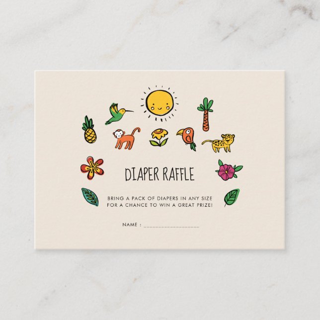 Carte D'accompagnement Jolie tomette Baby shower de la jungle tropicale (Devant)