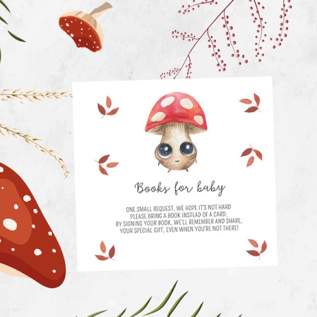 Carte D'accompagnement Jolis champignons - livres pour bébé ticket (Créateur téléchargé)