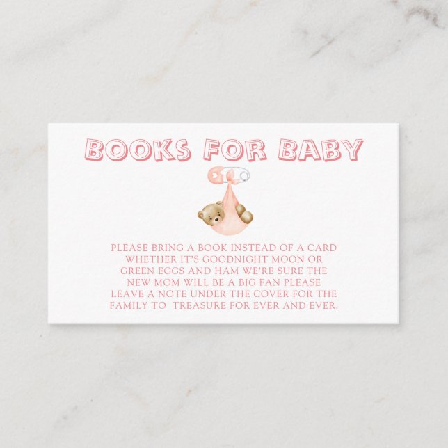 Carte D'accompagnement Jolis livres d'ours en peluche en couche pour bébé (Devant)