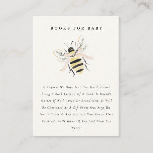 Carte D'accompagnement Jolis livres pastel de maman à abeille pour Baby S