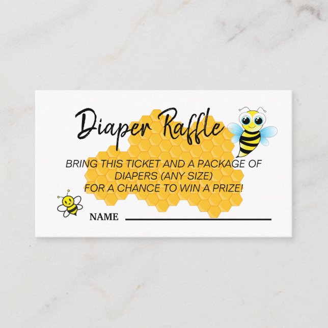 Carte D'accompagnement Jote Gold Bee Hive Baby shower Déchets Raffin Jeu (Devant)