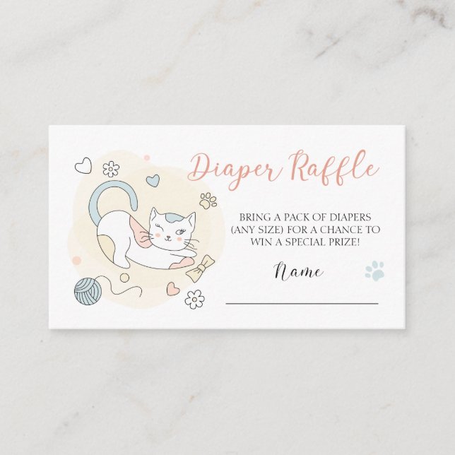Carte D'accompagnement Jouer chatte Déchets Raffle Billets (Devant)