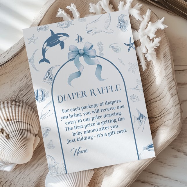 Carte D'accompagnement Jouer Ocean Blue Diaper Raffle (Créateur téléchargé)