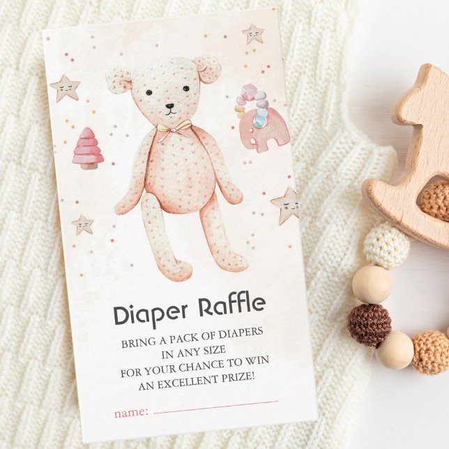 Carte D'accompagnement Jouets Bébé Couleur Aquarelle Cute Teddy Bear Raff (Créateur téléchargé)