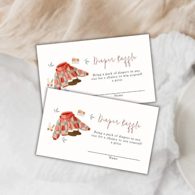 Carte D'accompagnement Jouets d'hiver Jouets Baby shower Déchets Raffle (Winter Clothes Toys Baby Shower Diaper Raffle Enclosure Card)