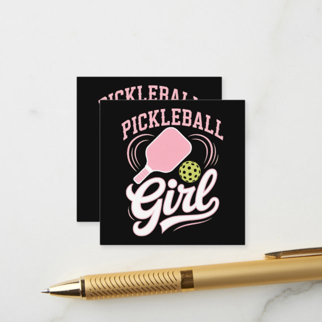 Carte D'accompagnement Joueuse de pickleball fille (Devant/Arrière en situation)
