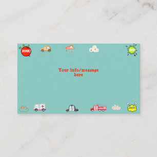 Carte D'accompagnement Jour anniversaire de l'enfant véhicule bip de miel