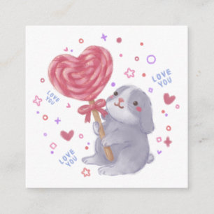 Carte D'accompagnement Joyeuse Saint-Valentin avec Bunny & Lollipop