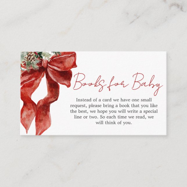Carte D'accompagnement Joyeux Baby shower de Noël Livres pour bébé (Devant)