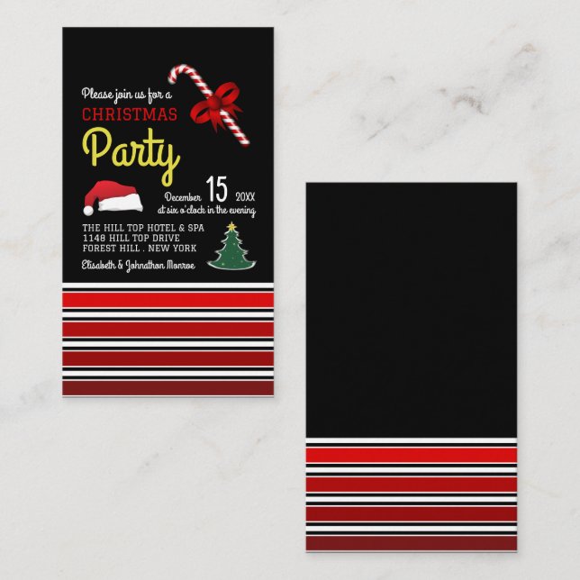 Carte D'accompagnement Joyeux et brillant, billet de fête de Noël (Devant / Derrière)