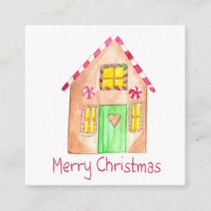 Carte D'accompagnement Joyeux Noël Maison en pain d'épices