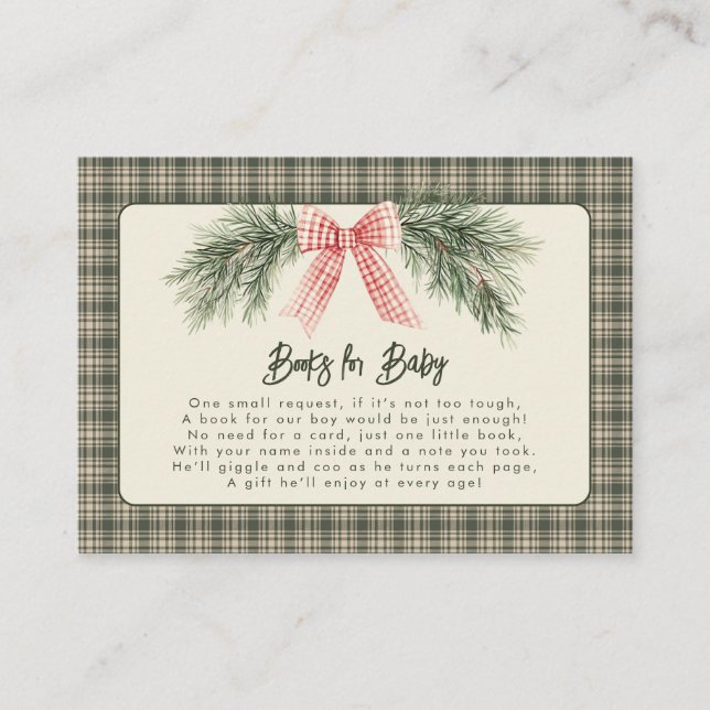 Carte D'accompagnement Joyeux petit Noël Baby shower rustique (Devant)