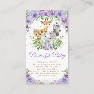 Carte D'accompagnement Jungle Animal Safari Purple Floral Livres pour béb