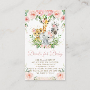 Carte D'accompagnement Jungle Animal Safari rose Floral Livres pour bébé