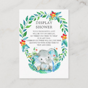 Carte D'accompagnement Jungle Elephant Baby shower Cadeau Douche