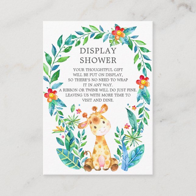 Carte D'accompagnement Jungle Giraffe Baby shower Cadeau Douche (Devant)