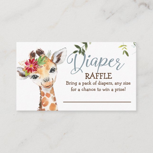 Carte D'accompagnement Jungle Giraffe Blue Grey Baby shower de carafe (Devant)