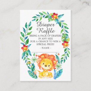 Carte D'accompagnement Jungle Lion Baby shower Déchets Raffin