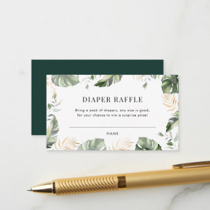Carte D'accompagnement Jungle Palm Girl Baby shower Déchets Raffle