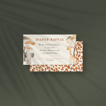 Jungle Safari Animaux Baby shower Déchets Raffle