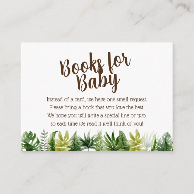 Carte D'accompagnement Jungle Safari Baby shower Livres pour bébé (Devant)