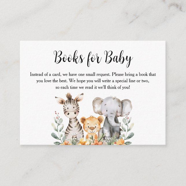 Carte D'accompagnement Jungle Safari Giraffe Livres pour bébé (Devant)