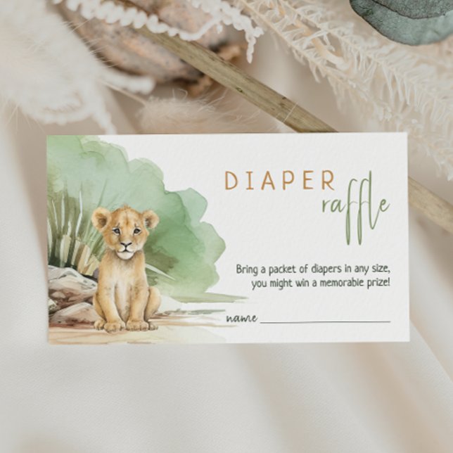 Carte D'accompagnement Jungle Safari Lion Baby shower Déchets Raffle (Créateur téléchargé)