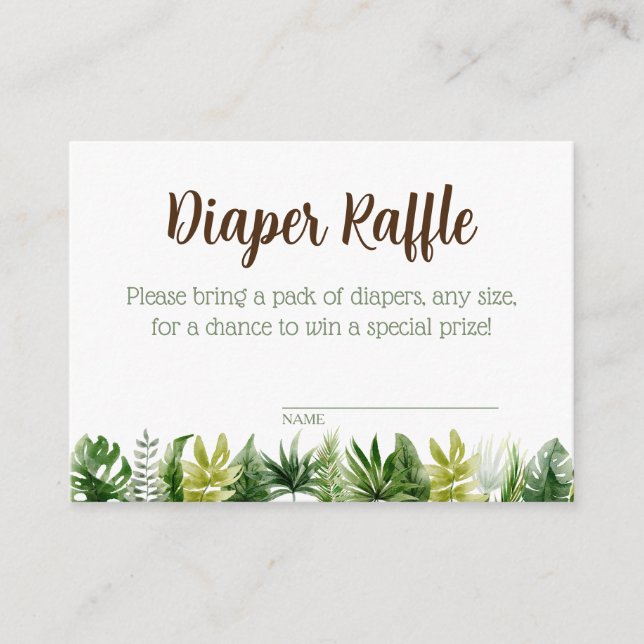 Carte D'accompagnement Jungle Safari Refle Baby shower  (Devant)