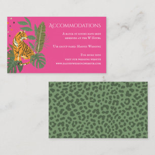 Carte D'accompagnement Jungle Safari Tiger Mariage Logements Enclosu