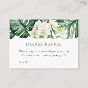Carte D'accompagnement Jungle Verdure Feuille Baby shower Déchets Raffle