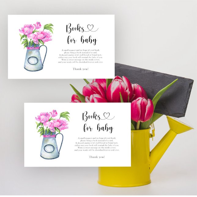 Carte D'accompagnement Jus de fleurs baby showers livres pour bébé (Créateur téléchargé)
