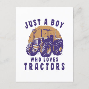 Carte D'accompagnement Juste un garçon qui aime les tracteurs de ferme ca