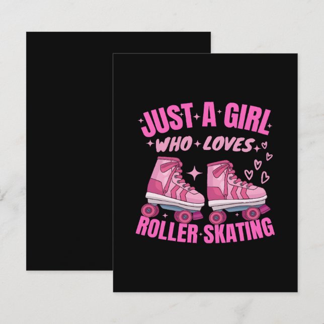 Carte D'accompagnement Juste Une Fille Qui Aime Le Patinage À Roulettes (Devant / Derrière)