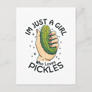 Carte D'accompagnement Juste une fille qui aime les pickles - Vegan drôle
