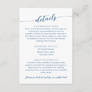Carte D'accompagnement Kennebunkport Modern Mariage Détails Hotel Info