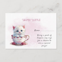 Kitten en Baby shower de fleurs roses de coupe