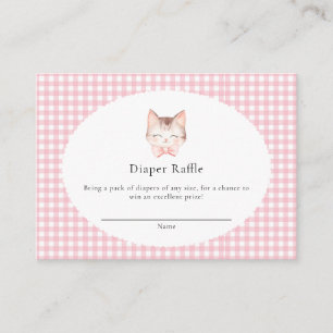 Carte D'accompagnement Kitty Chat rose Purr-fect Baby shower bébé fille