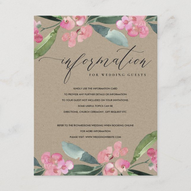CARTE D'ACCOMPAGNEMENT KRAFT PINK CHRIST THORE BLOOM INFORMATION DU MARIA (Devant)