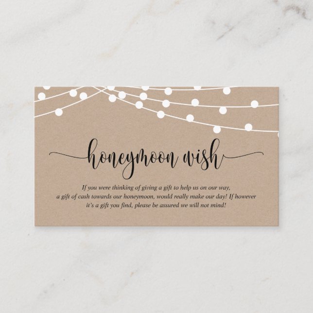 Carte D'accompagnement Kraft rustique, Mariage de voyage de noces ou de f (Devant)