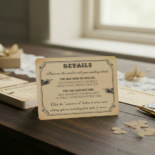 Carte D'accompagnement La collection de mariage steampunk victorien