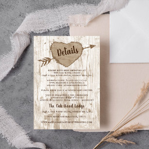 Carte D'accompagnement La collection de mariage The Carved Heart Tree Dét