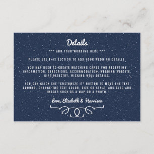 Carte D'accompagnement La collection de Mariages de nuit Starry - détails