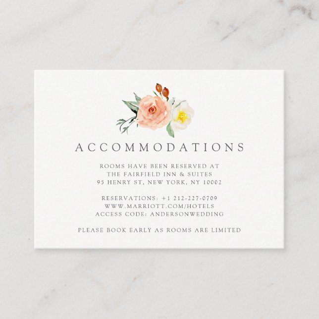 Carte D'accompagnement La collection de Mariages Spring Blossoms (Devant)