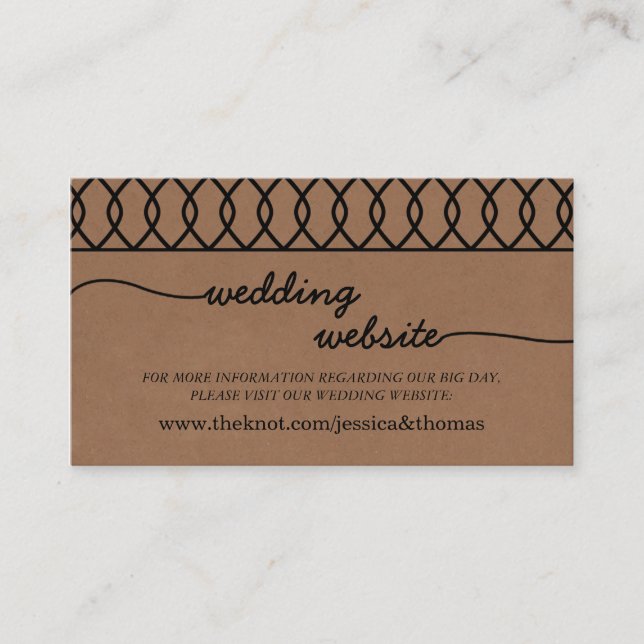 Carte D'accompagnement La collection de Mariages Whimsical Kraft moderne (Devant)