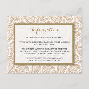 Carte D'accompagnement La collection Mariage moderne de Paisley - Brown