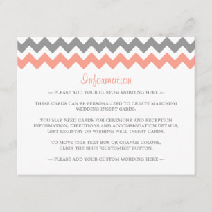 Carte D'accompagnement La collection moderne de Mariages Chevron - rose e