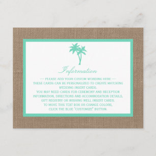 Carte D'accompagnement La collection Tropical Palm Tree Beach Wedding