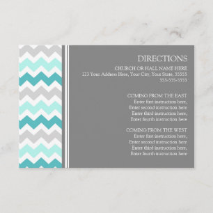 Carte D'accompagnement La direction de mariage carde Chevron gris